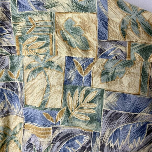 Tori Richard Hawaiian shirt Mens L Beige Cotton Lawn Aloha Vacation - Picture 8 of 8